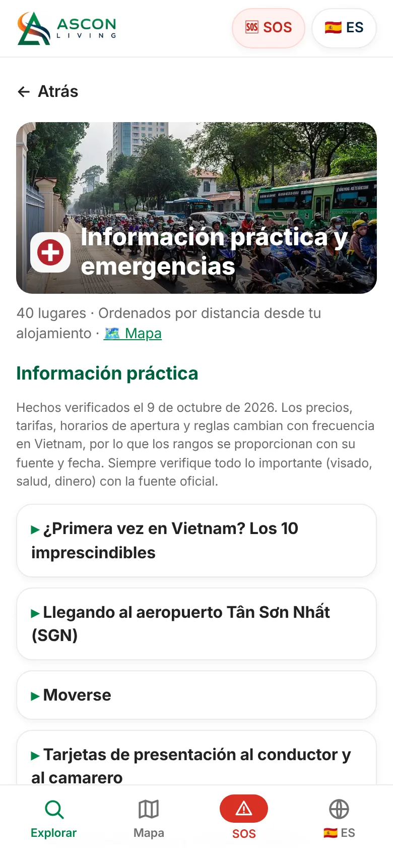 Información práctica y ayuda de emergencia