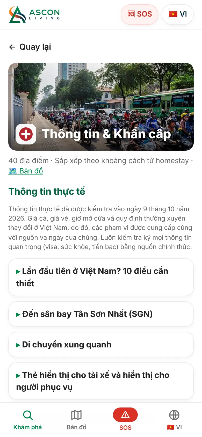Thông tin thực tế và trợ giúp khẩn cấp